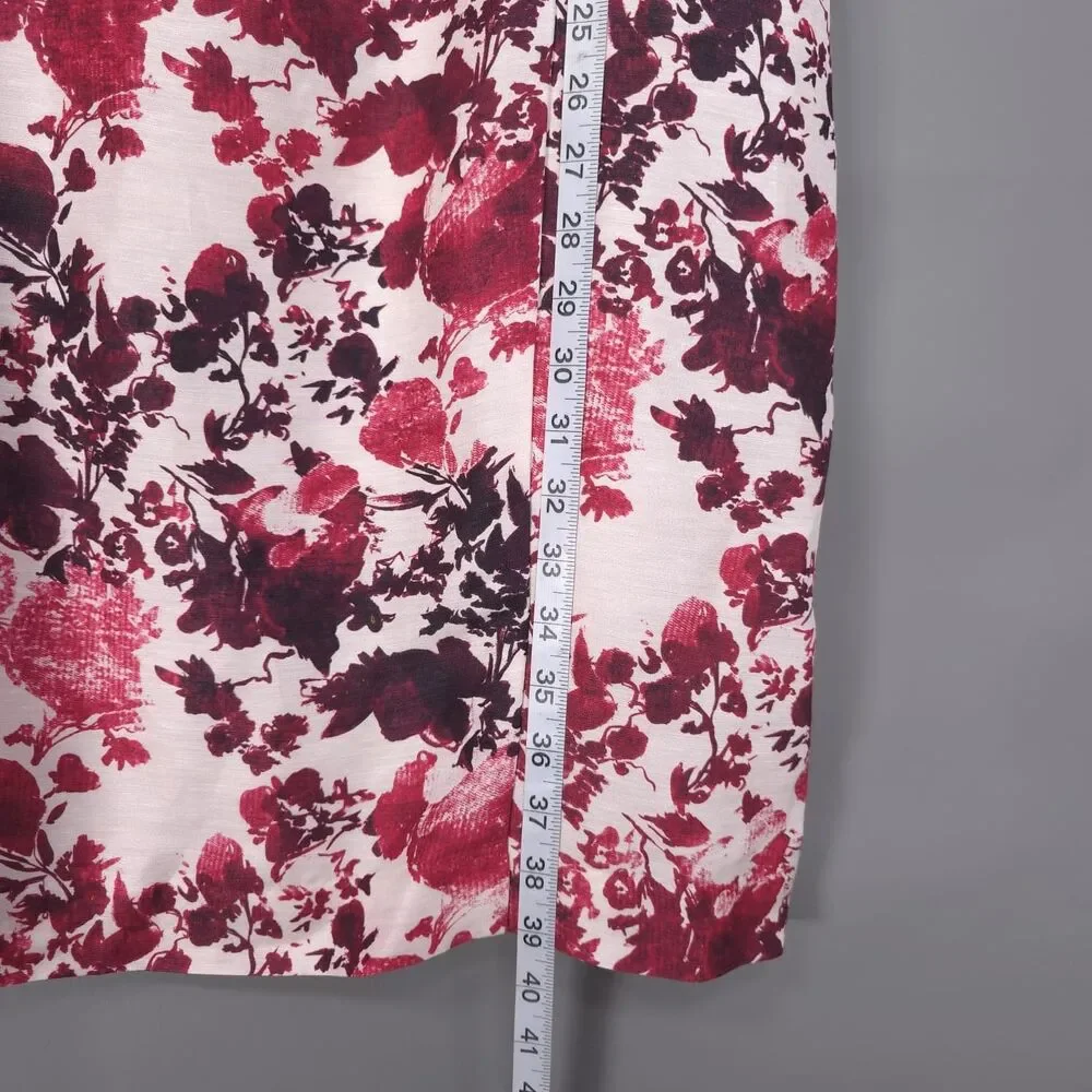 PERUVIAN CONNECTION Women's Shift Dress Plus 18 Sleeveless Floral Silk Linen‎